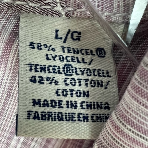 TOMMY BAHAMA Island Modern Fit Lavender Button Down Long Sleeve Shirt Large - Picture 6 of 6